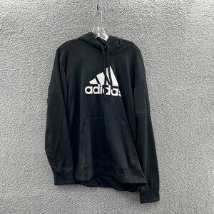 Adidas Long Sleeve Pullover Hoodie Mens Large Black Climawarm
